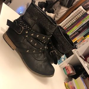 Wanted Black Bedazzled Boots